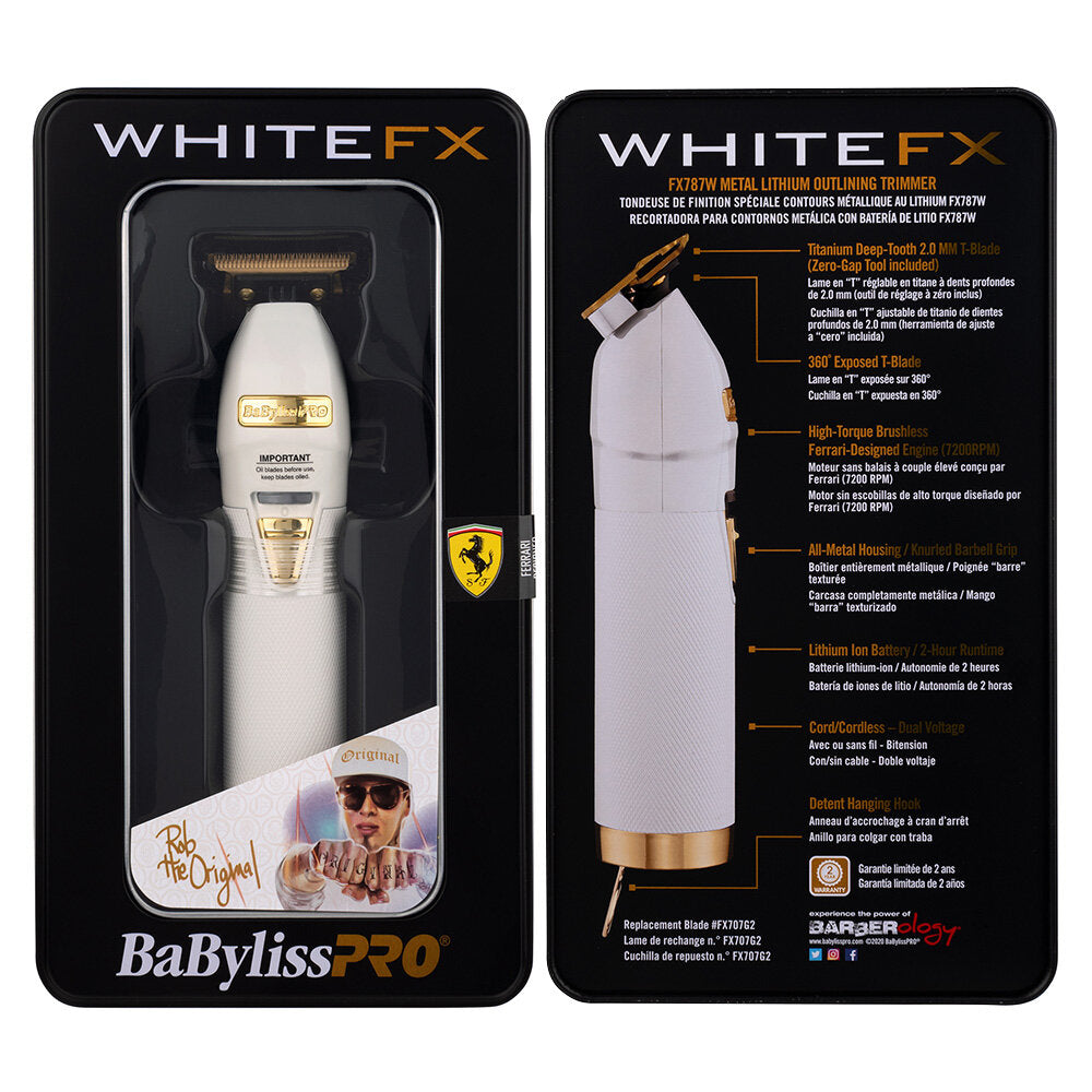 BaBylissPRO WhiteFX Skeleton Lithium Hair Trimmer FX787W